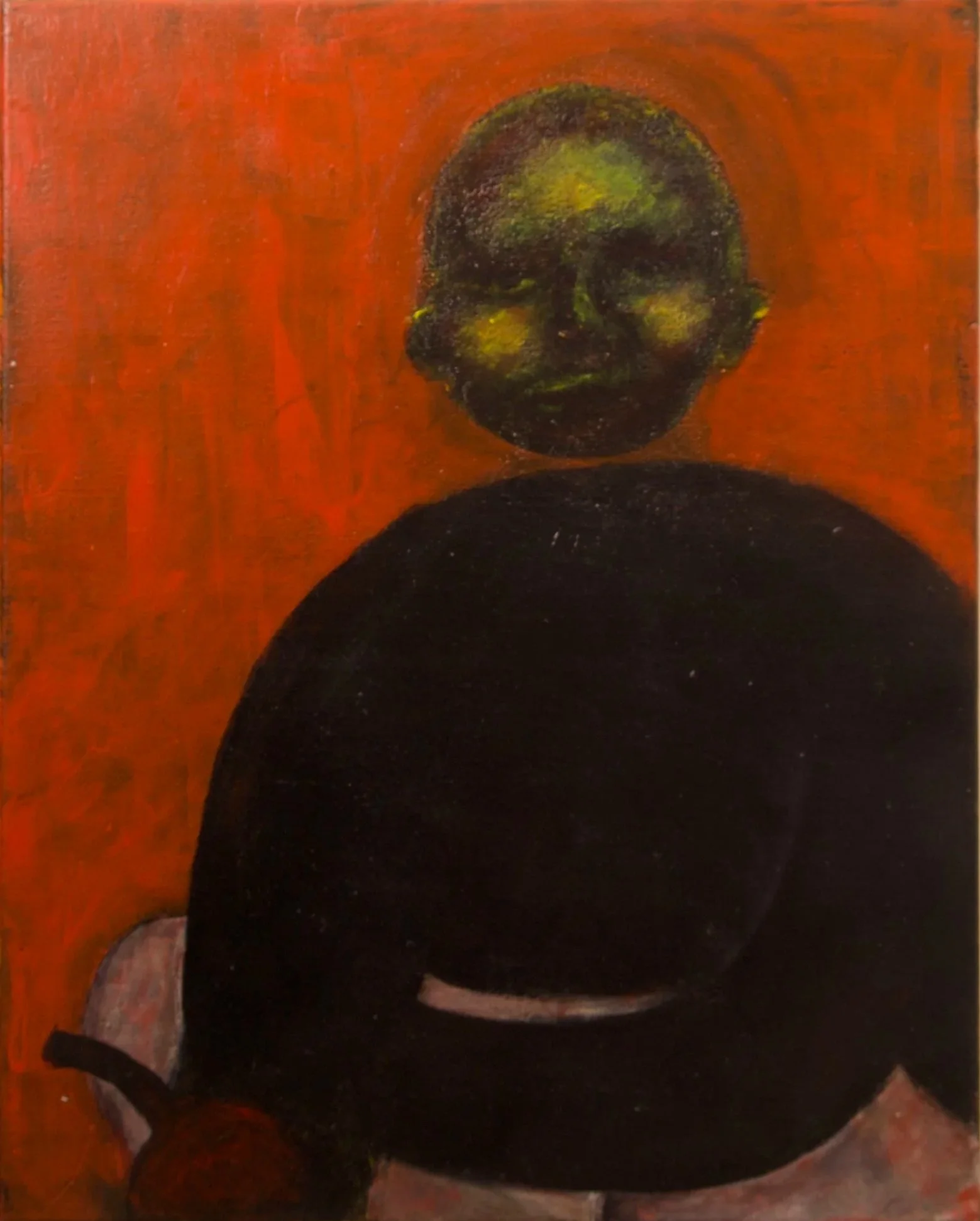 "The gourd": 2024, 16"x20", Acrylic paint, Canvas/ The vessel known as the gourd carries a lot of things, what does my earthen vessel carry? 