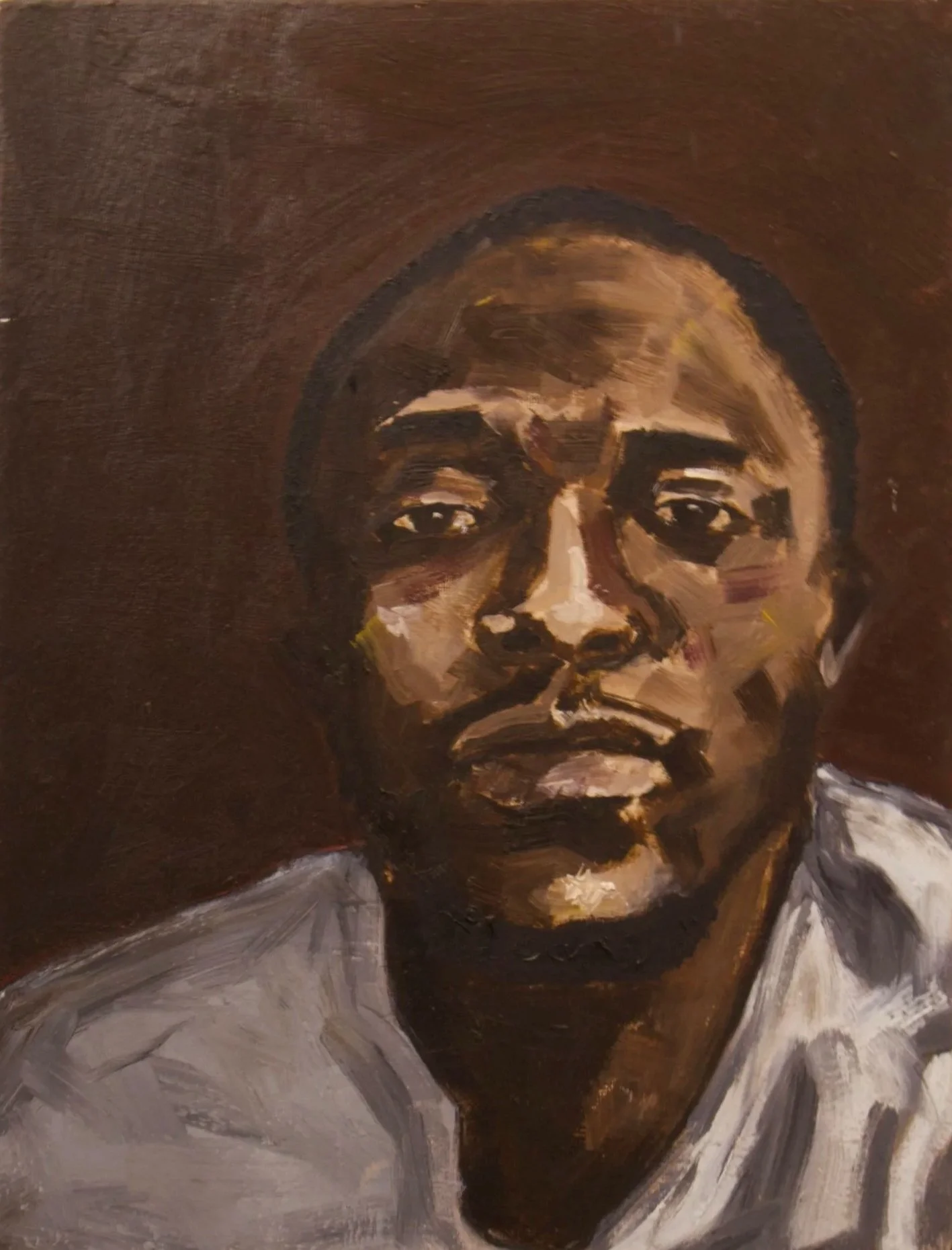 "Untitled self portrait": 2024, 12"x16", Oil paint, Canvas