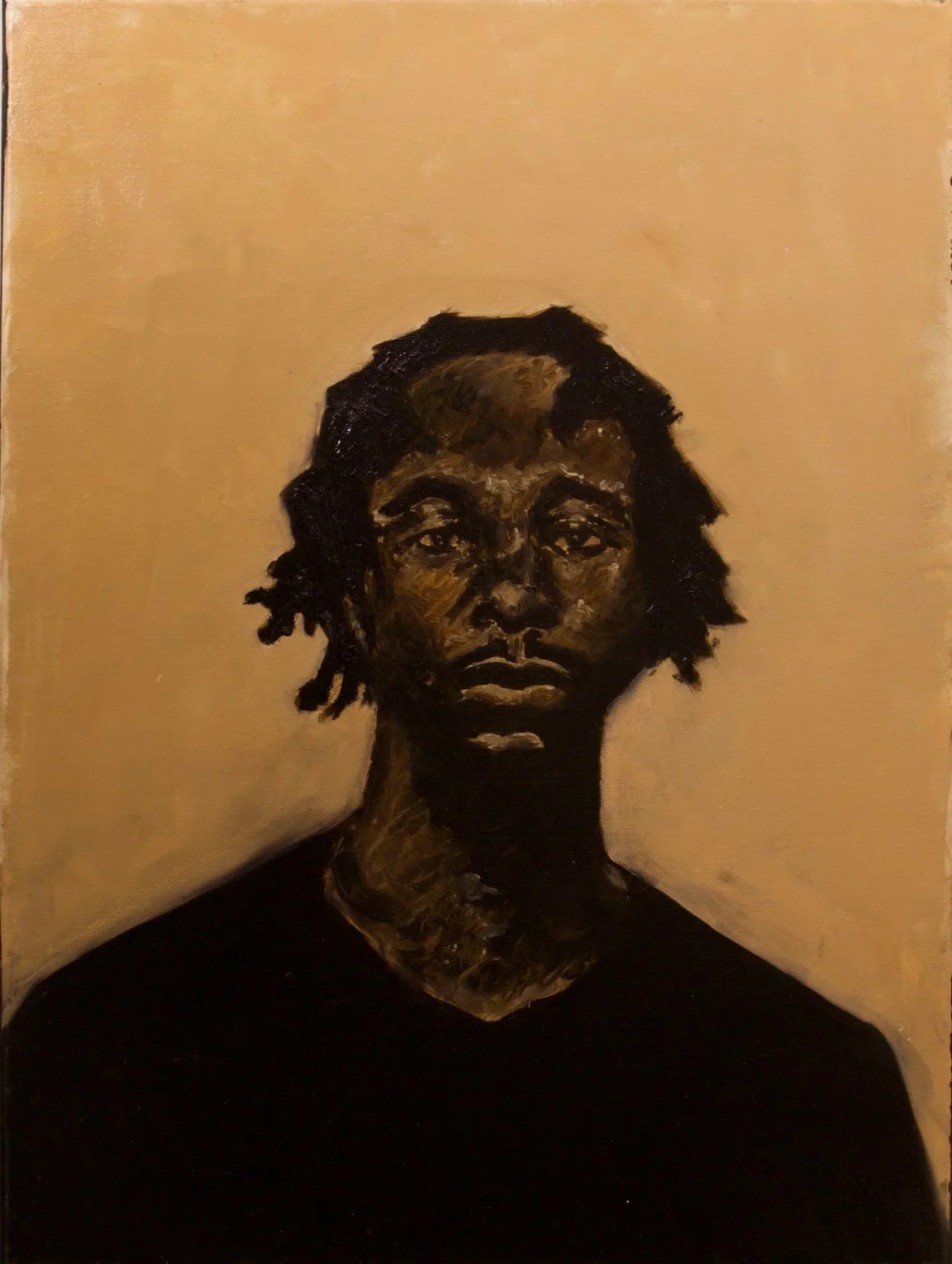 "Here I go again":  2024, 18"x 24", Oil paint/ acyrlic, Canvas/ Here I go again; Staring in the mirror feeling cold as stone because of myself, again. 