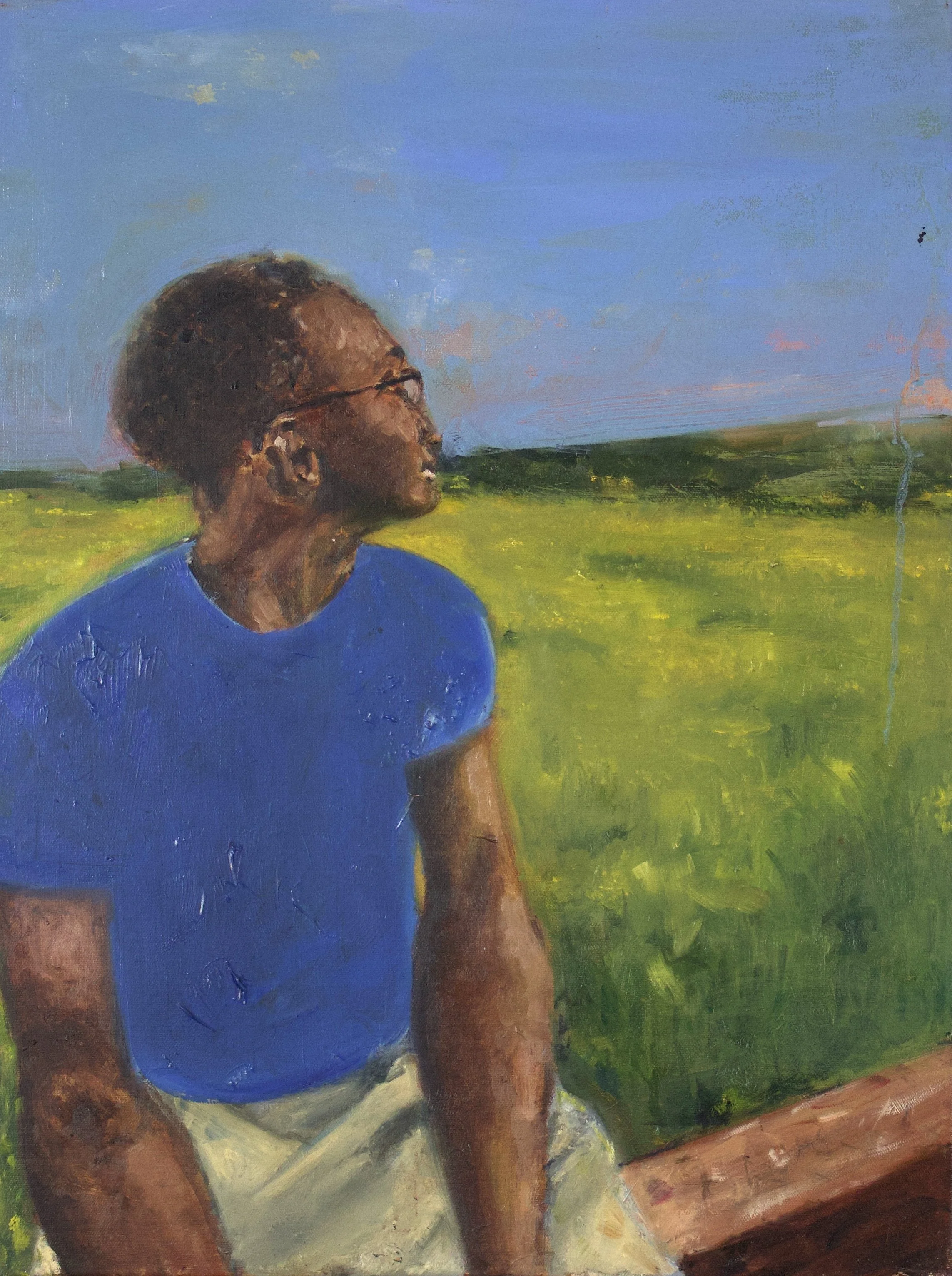 "Field of Blues": 2026, 18x24', oil paint, canvas