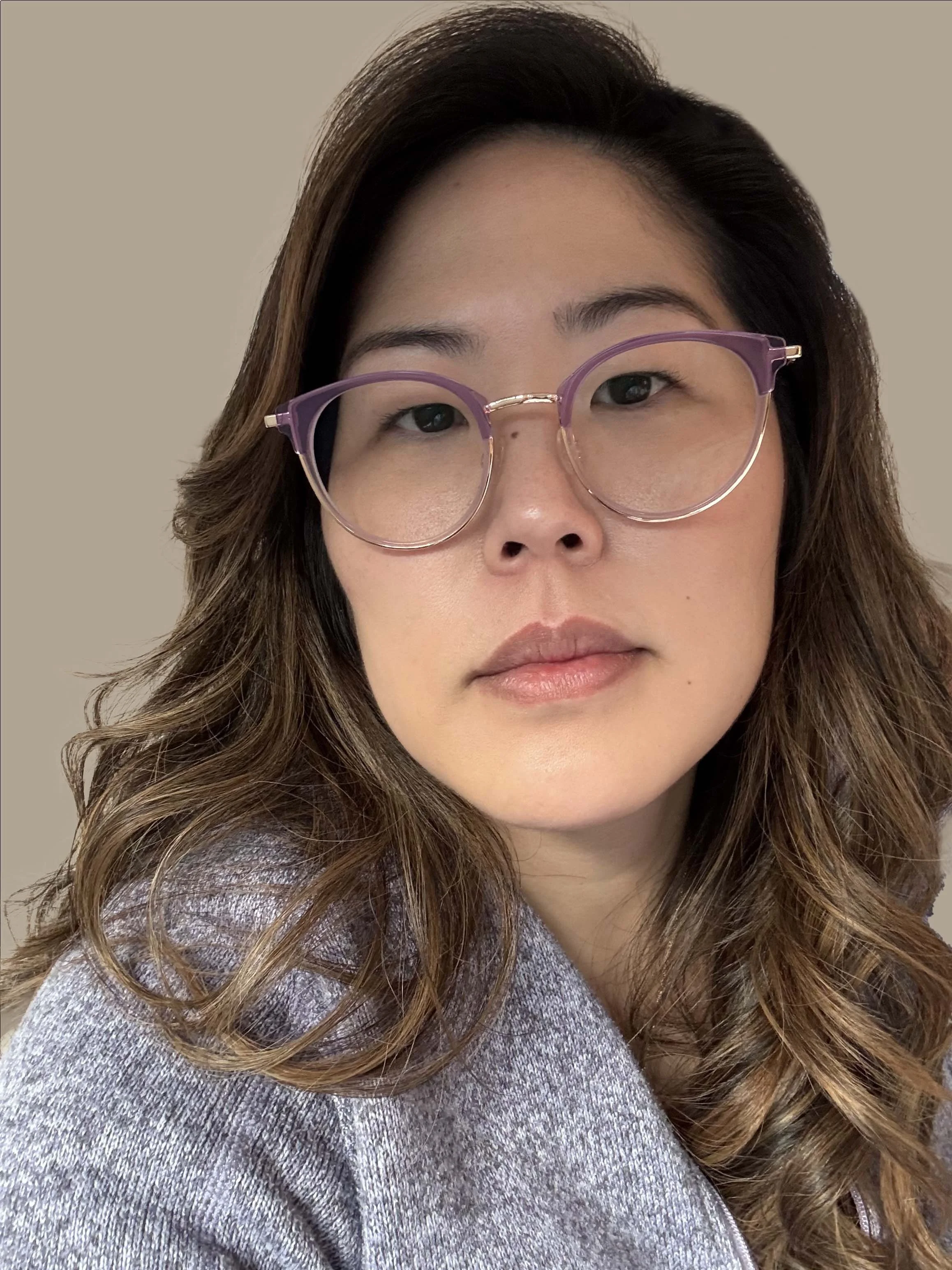 Asian woman with glasses