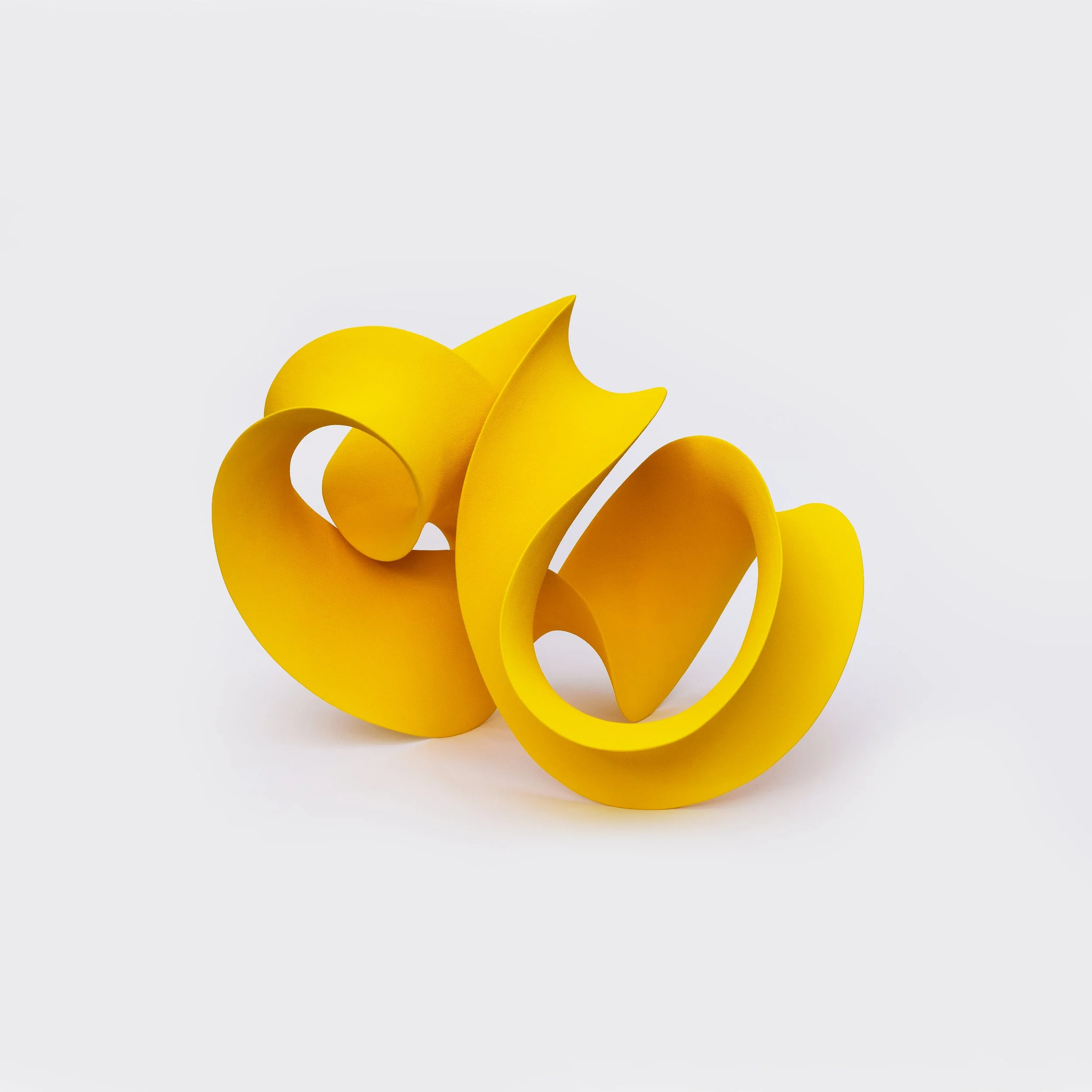Yellow Curved Form, h40 cm