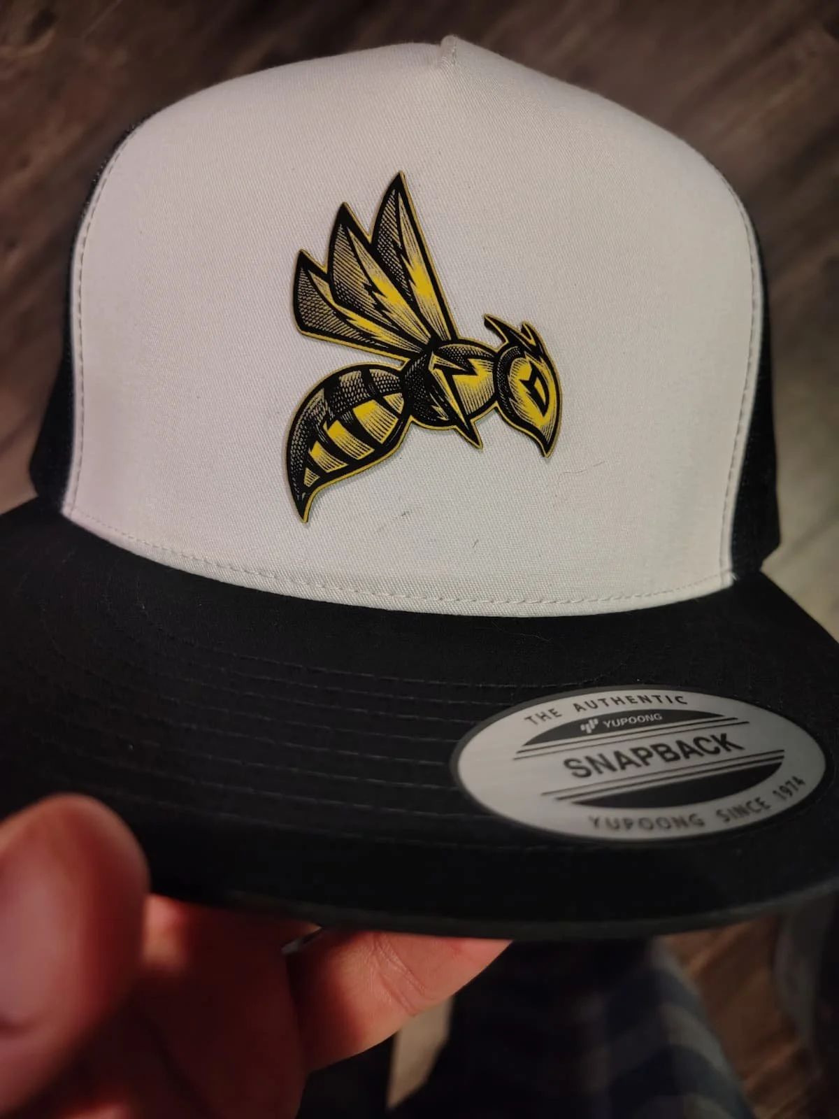 White/Black Hat Leather Patch