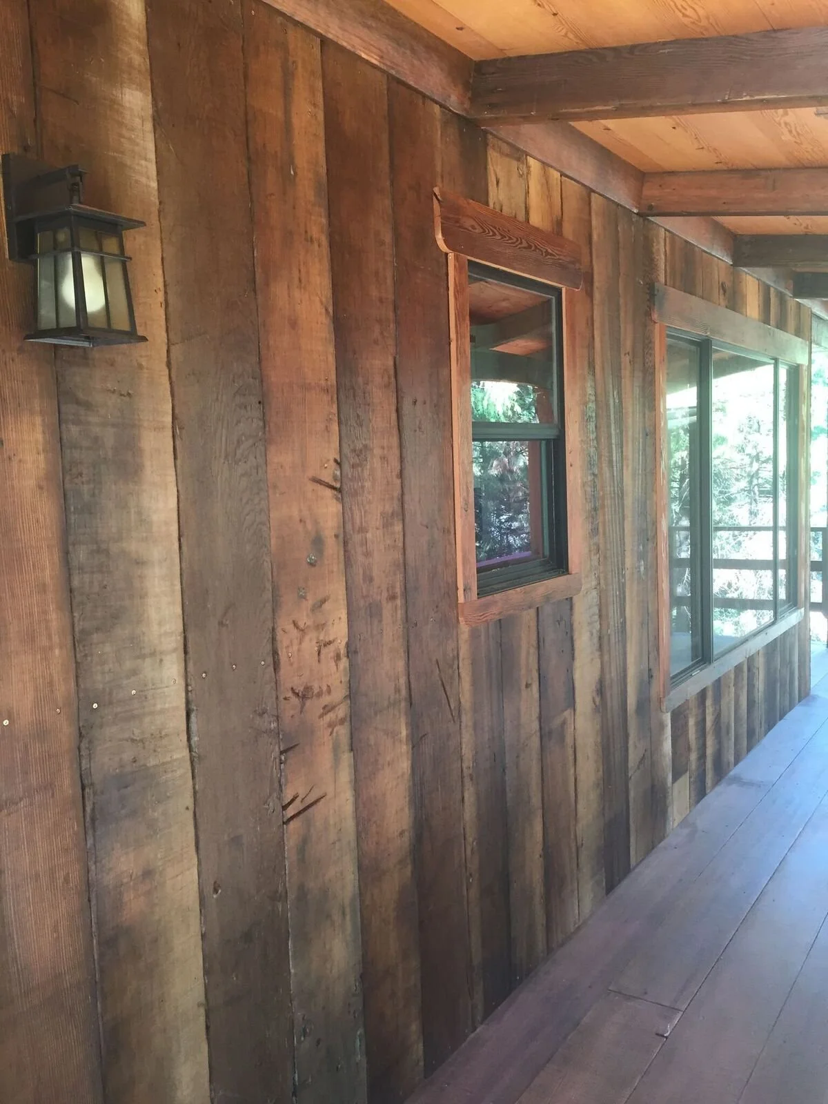 Redwood barn siding