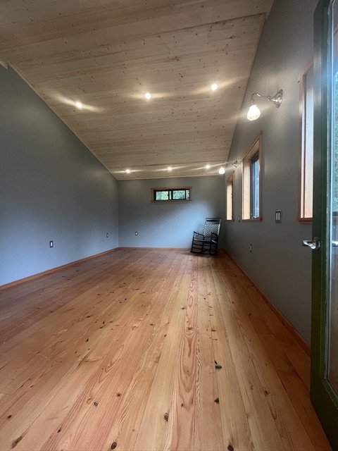 End view of residential Douglas-fir flooring