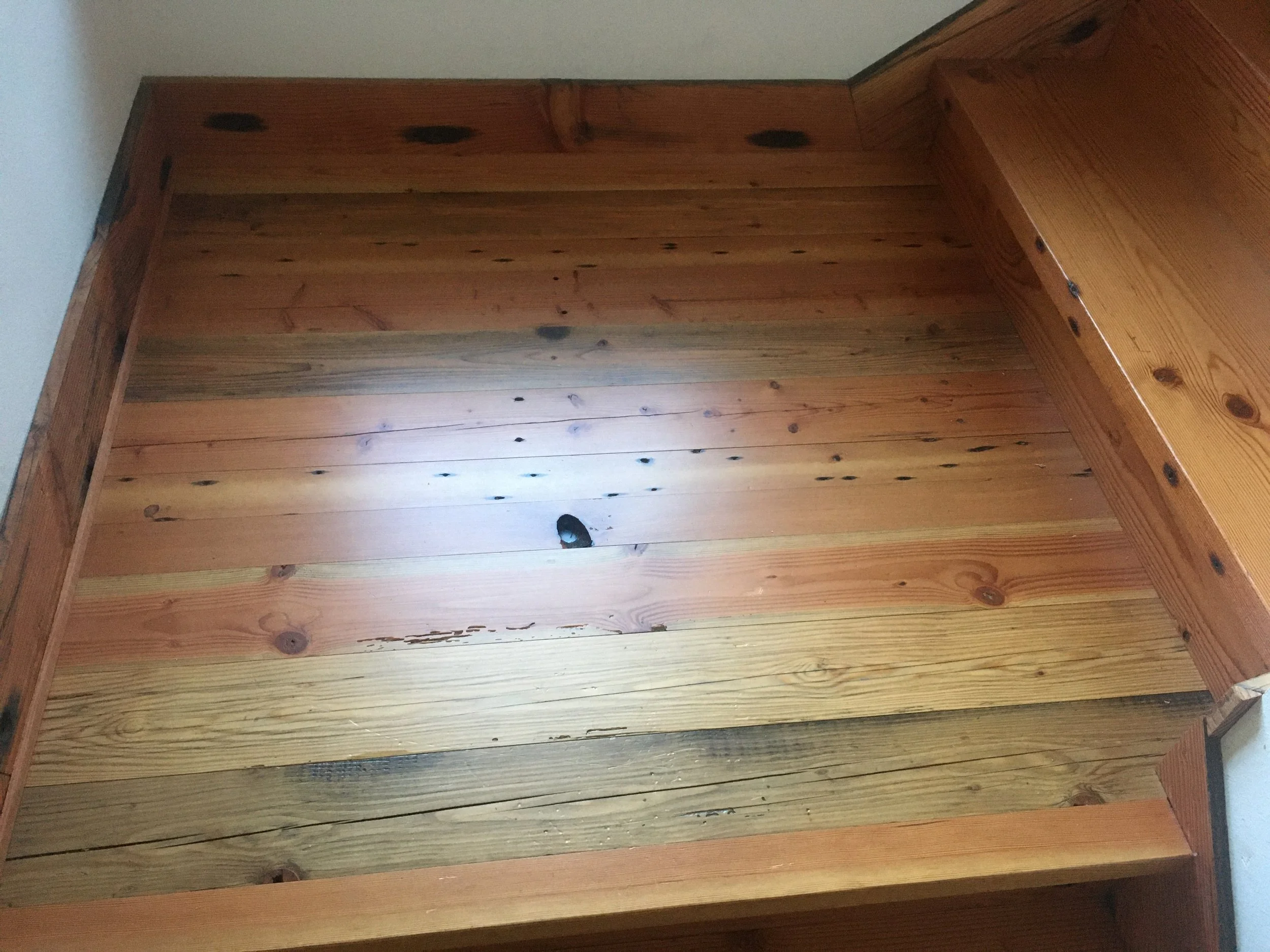 Mid-grade Douglas-fir flooring