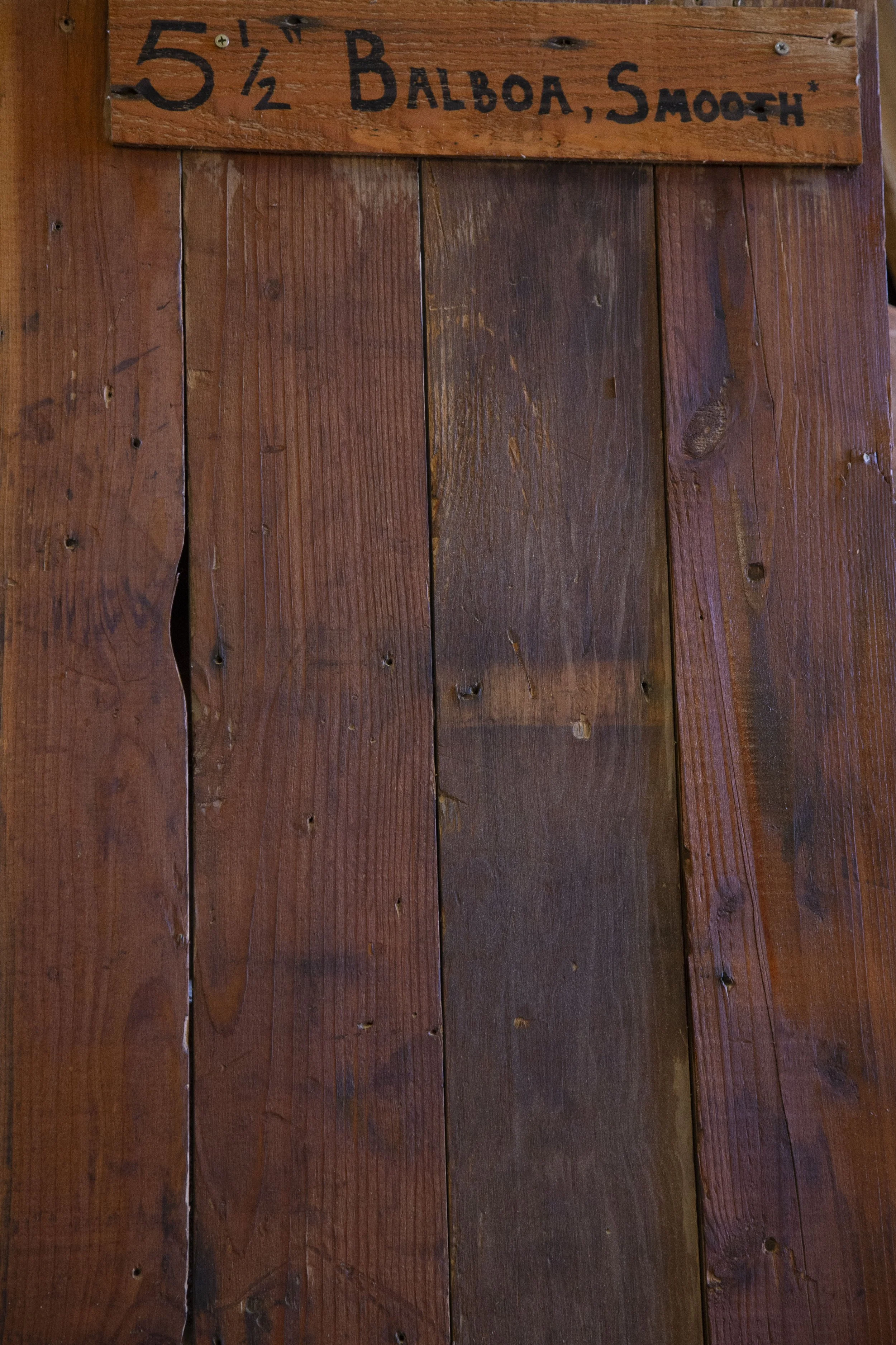Detail on rustic paneling