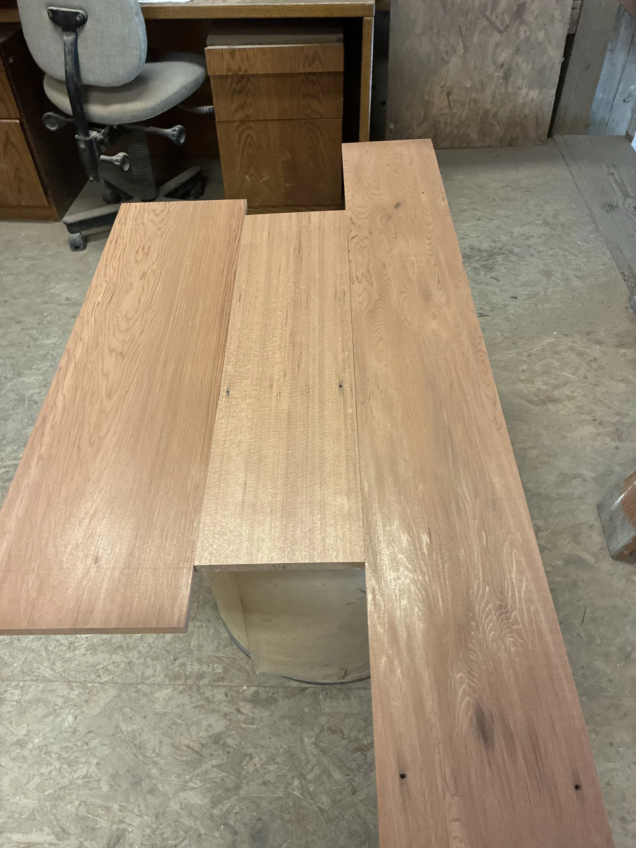 Surfaced redwood paneling