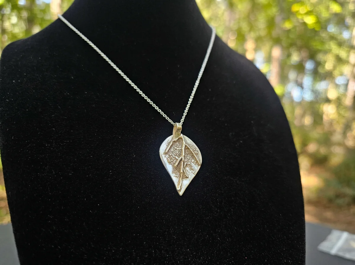 Falling Leaf Necklace in .925 Sterling Silver