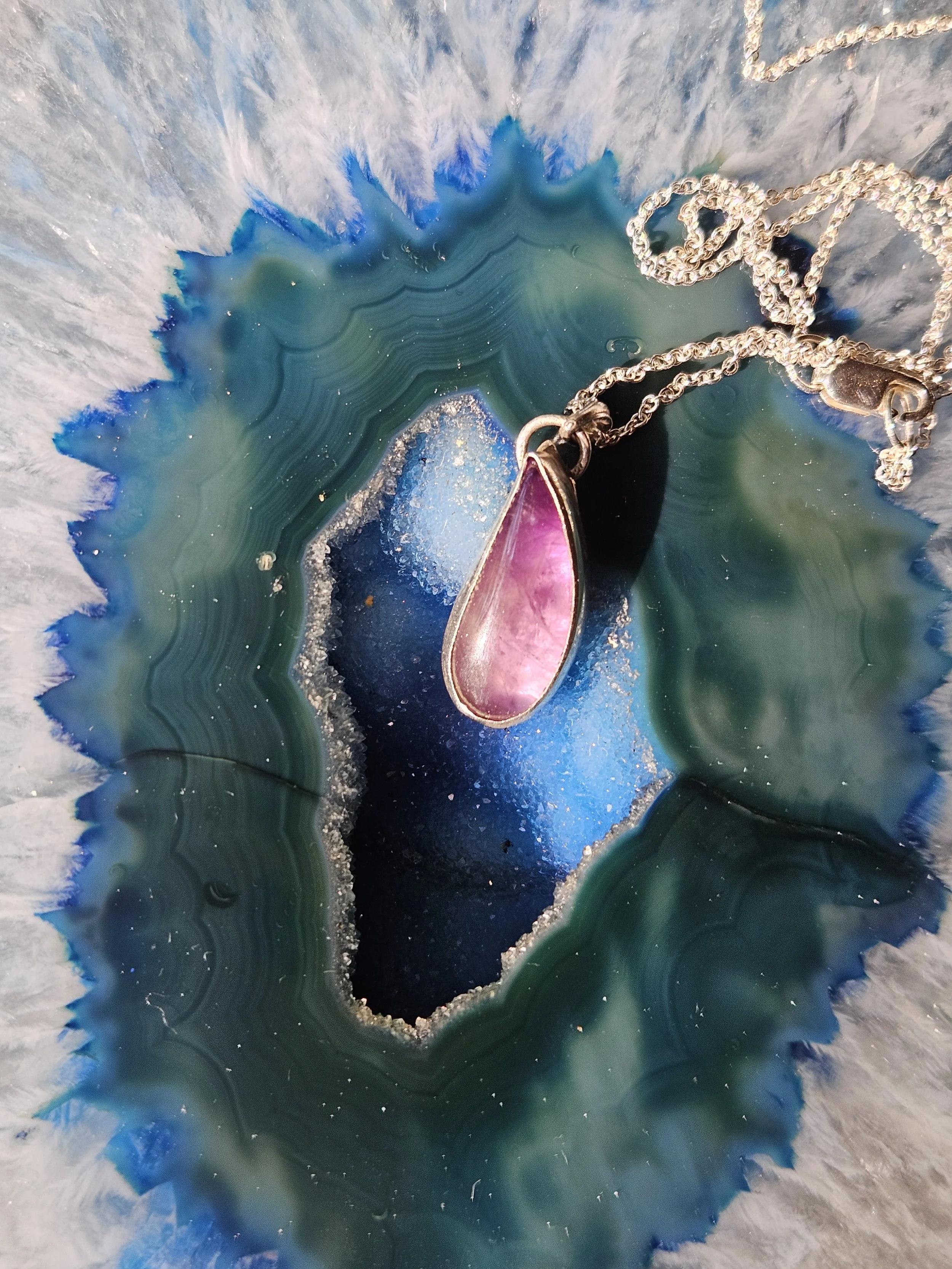 Amethyst Teardrop Pendant in .925 Sterling Silver