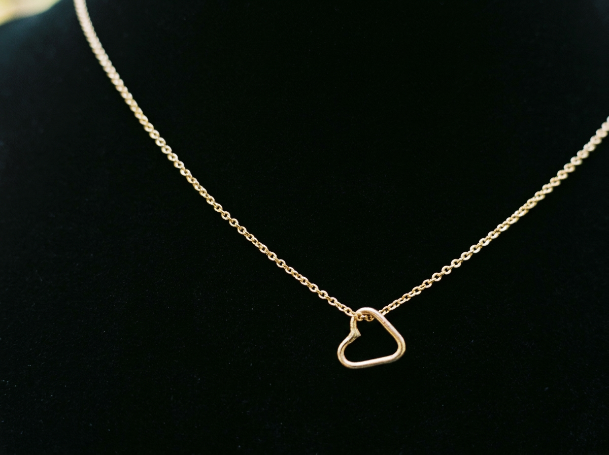 Dainty Gold Floating Heart Necklace in 14k Gold Fill