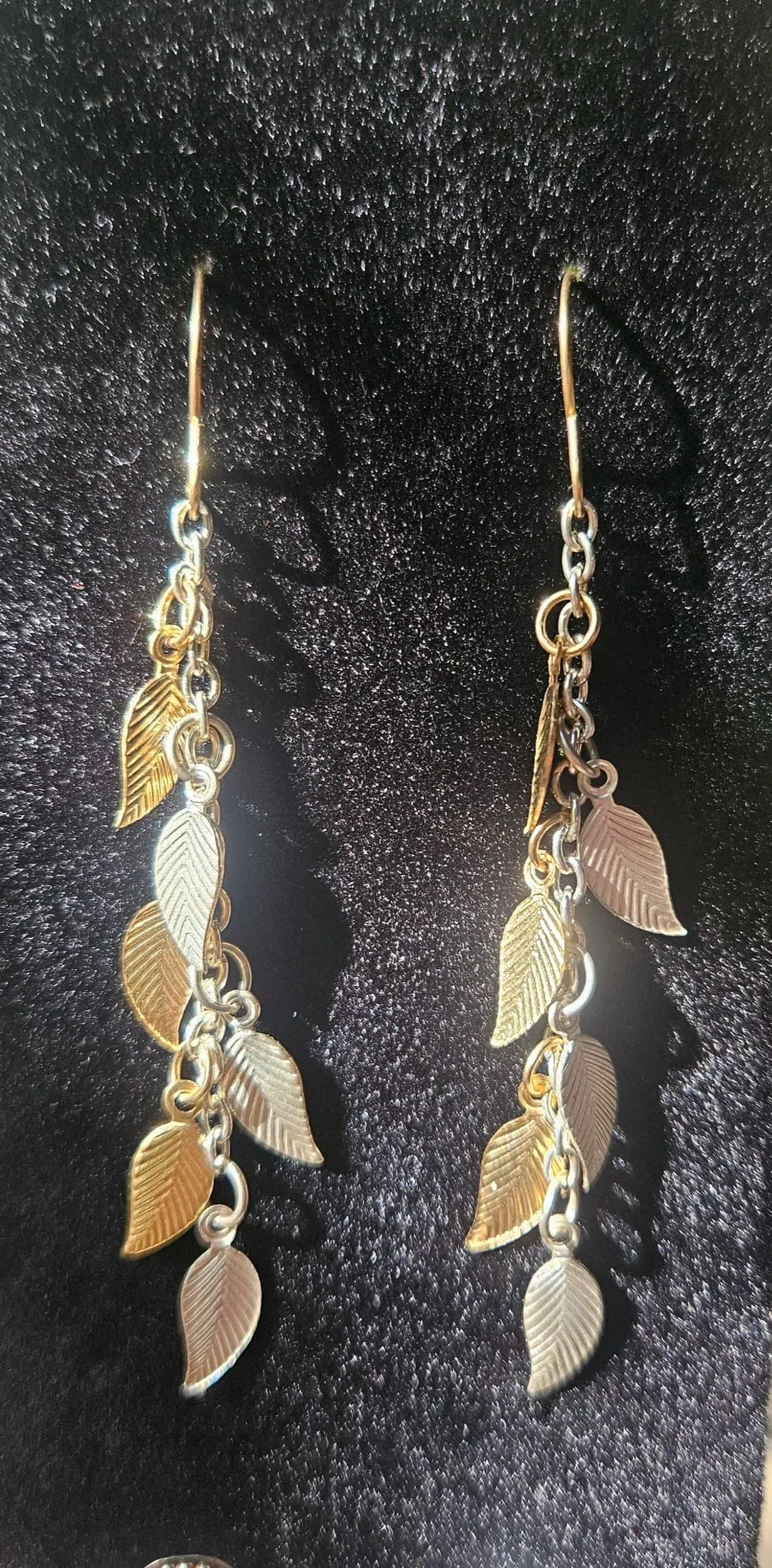 Falling Leaves in 14k Gold Fill & .925 Sterling Silver Long Dangle Earrings