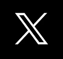 Abstract black and white geometric logo with overlapping lines forming an 'X' shape.