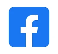 Facebook logo in blue with white lowercase 'f'