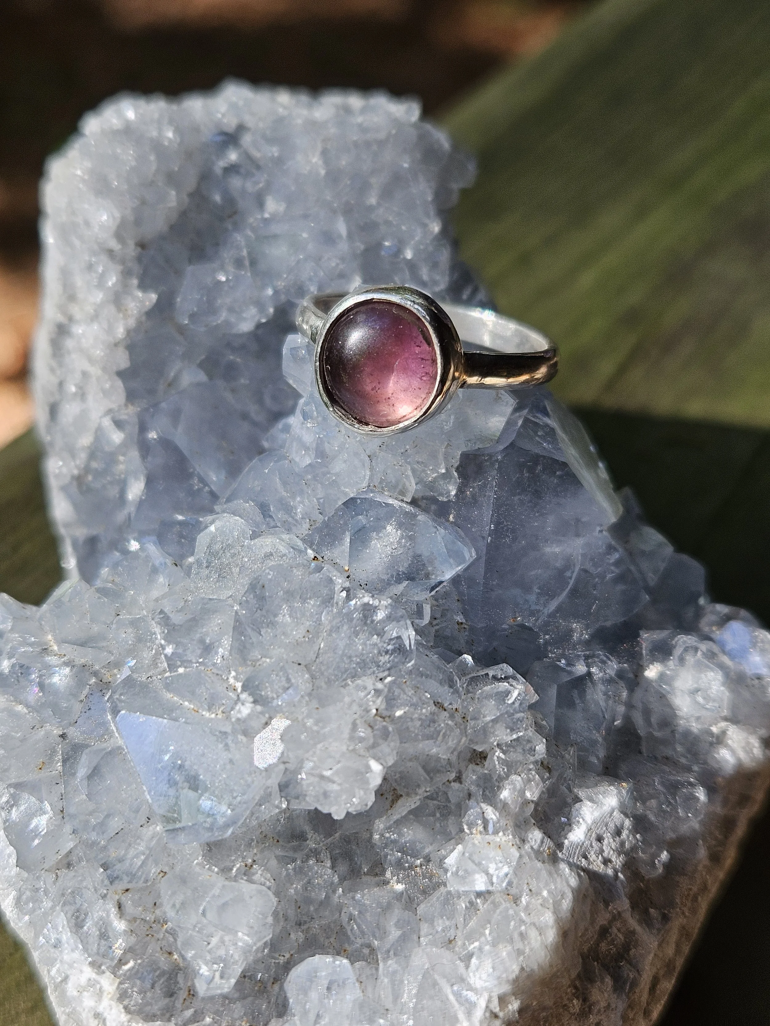Round Chevron Amethyst .925 Sterling Silver Ring