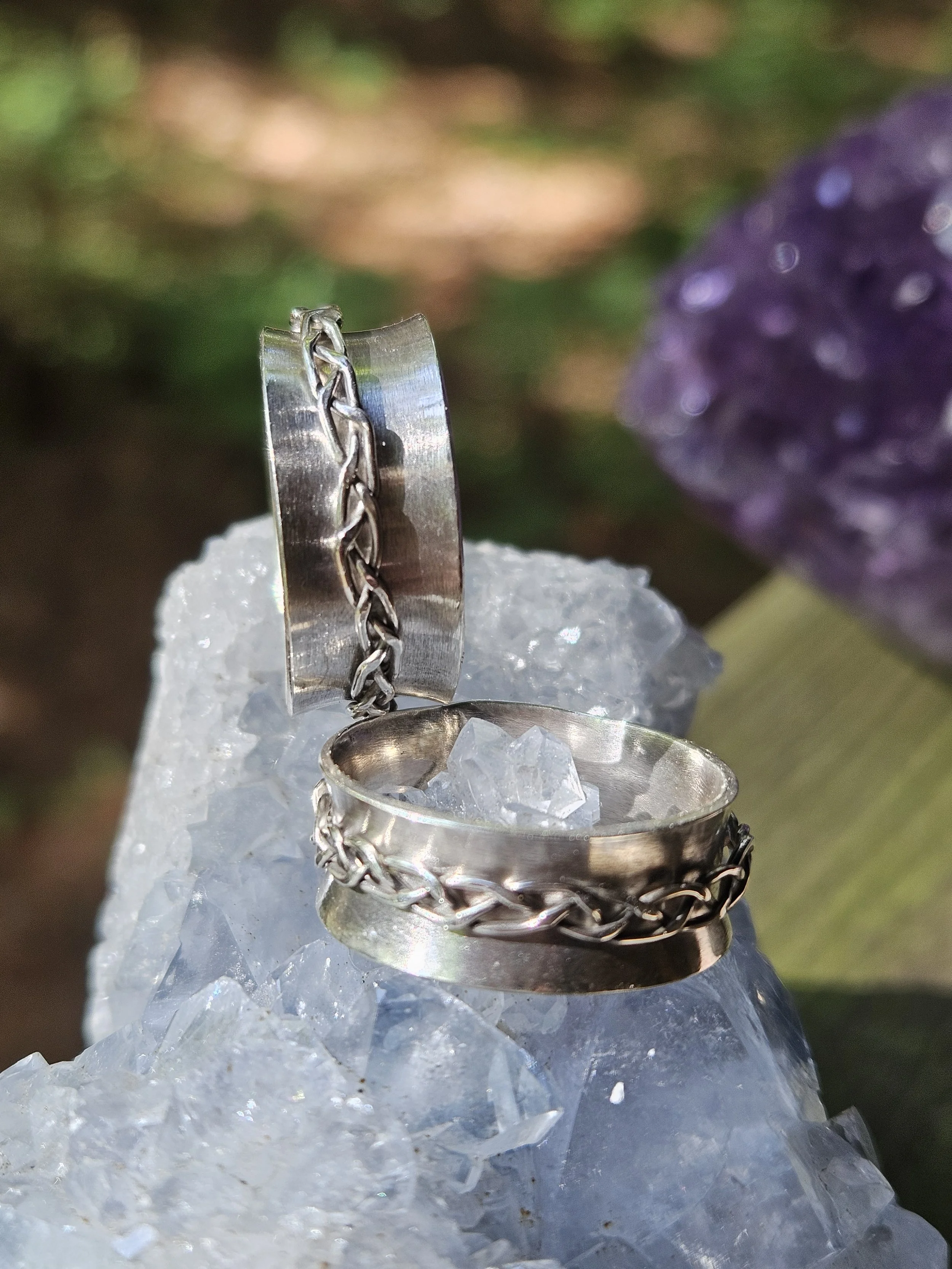 My Precious Sterling Silver Braided Fidget Spinner Ring in .925 Sterling Silver
