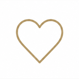 Outline of a brown heart shape on a white background.