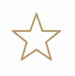 Outline of a five-pointed star in brown on a white background.