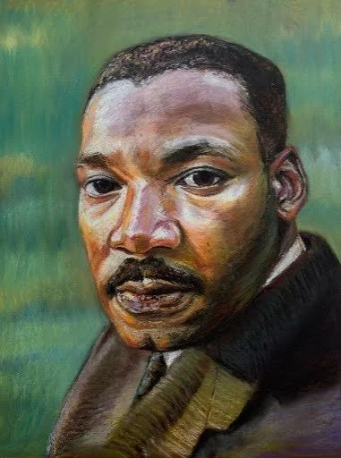 "Dr. Martin Luther King Jr." original chalk pastel drawing is 19.5 inches by 25.5 inches