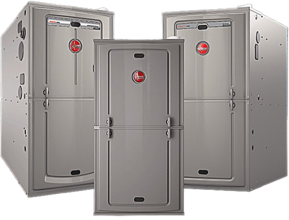 Rheem Endeavor 92-95% AFUE high-efficiency gas furnace installation for energy-saving home heating.