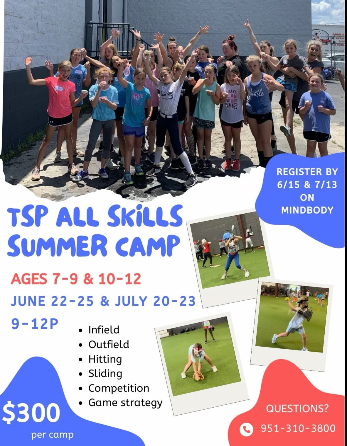 Here&rsquo;s our Summer camp offering! If you love softball, this is where you need to be! Questions? Email kelsey@thesoftballproject.com