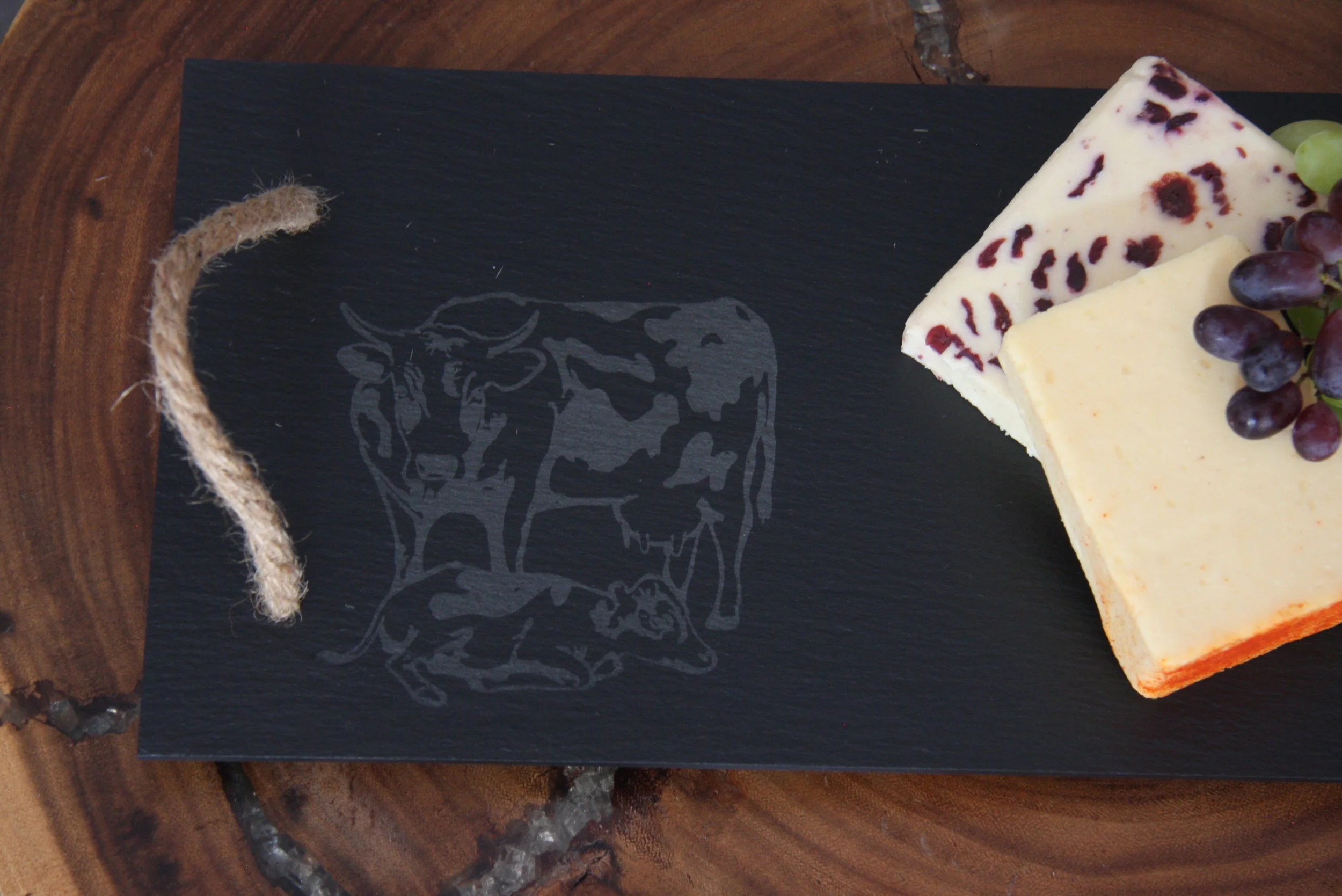 Cow Slate Serving Platter