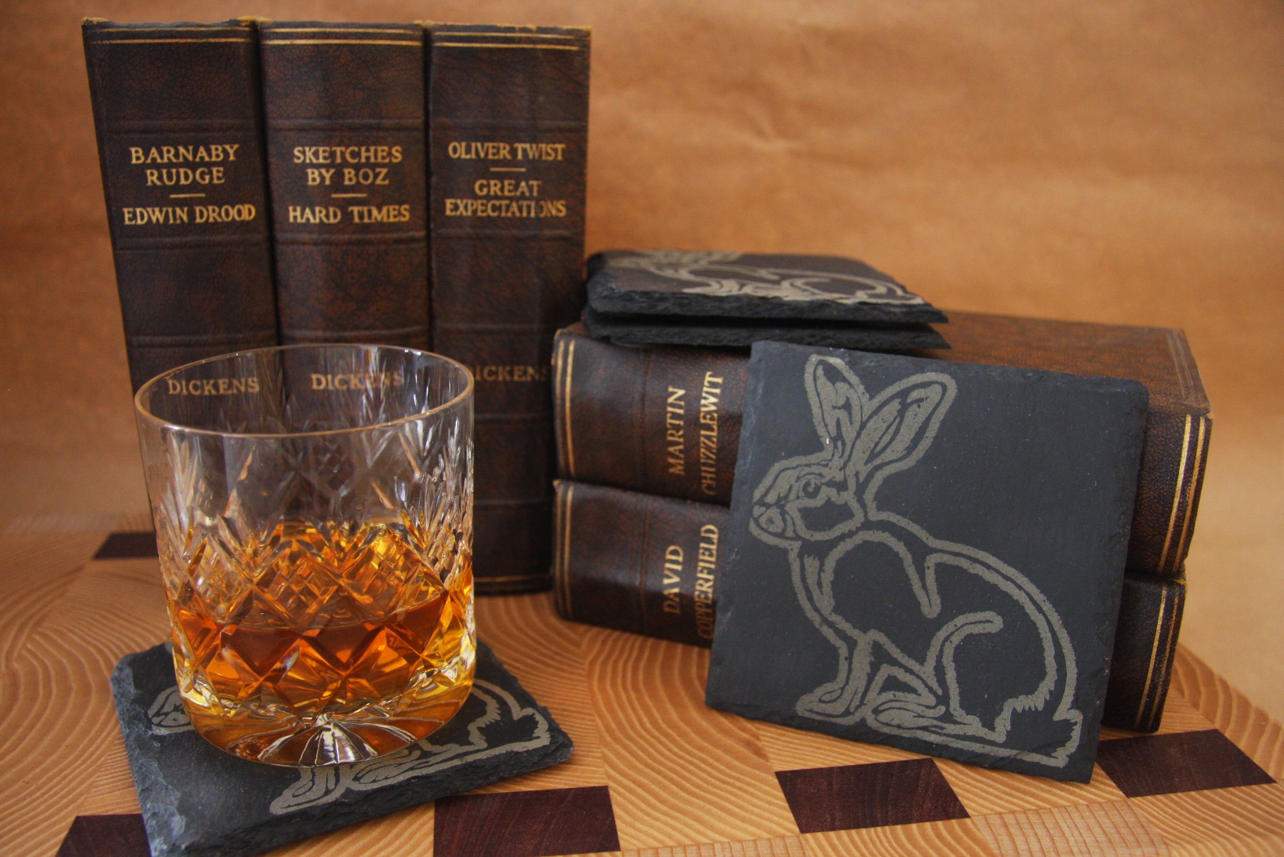 Hare Slate Coaster (set of 4)