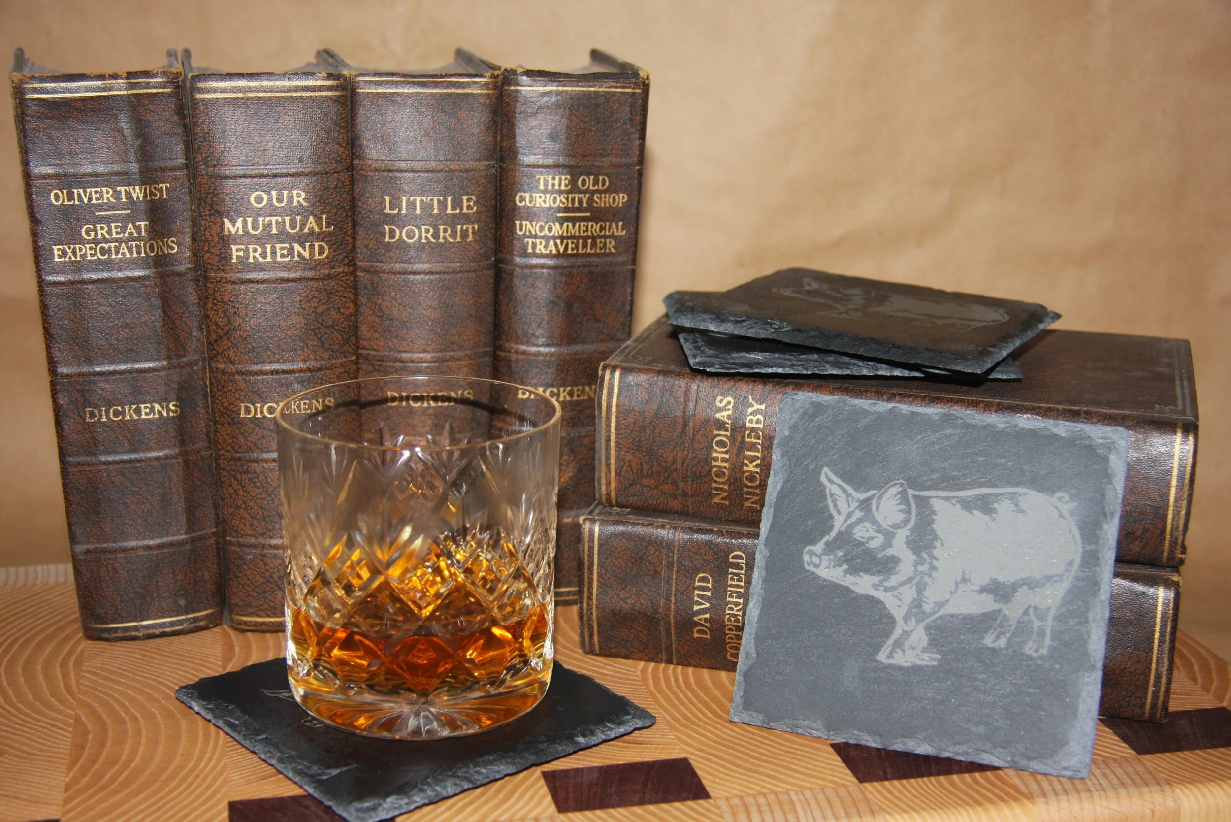 Pig Slate Coaster (set of 4)
