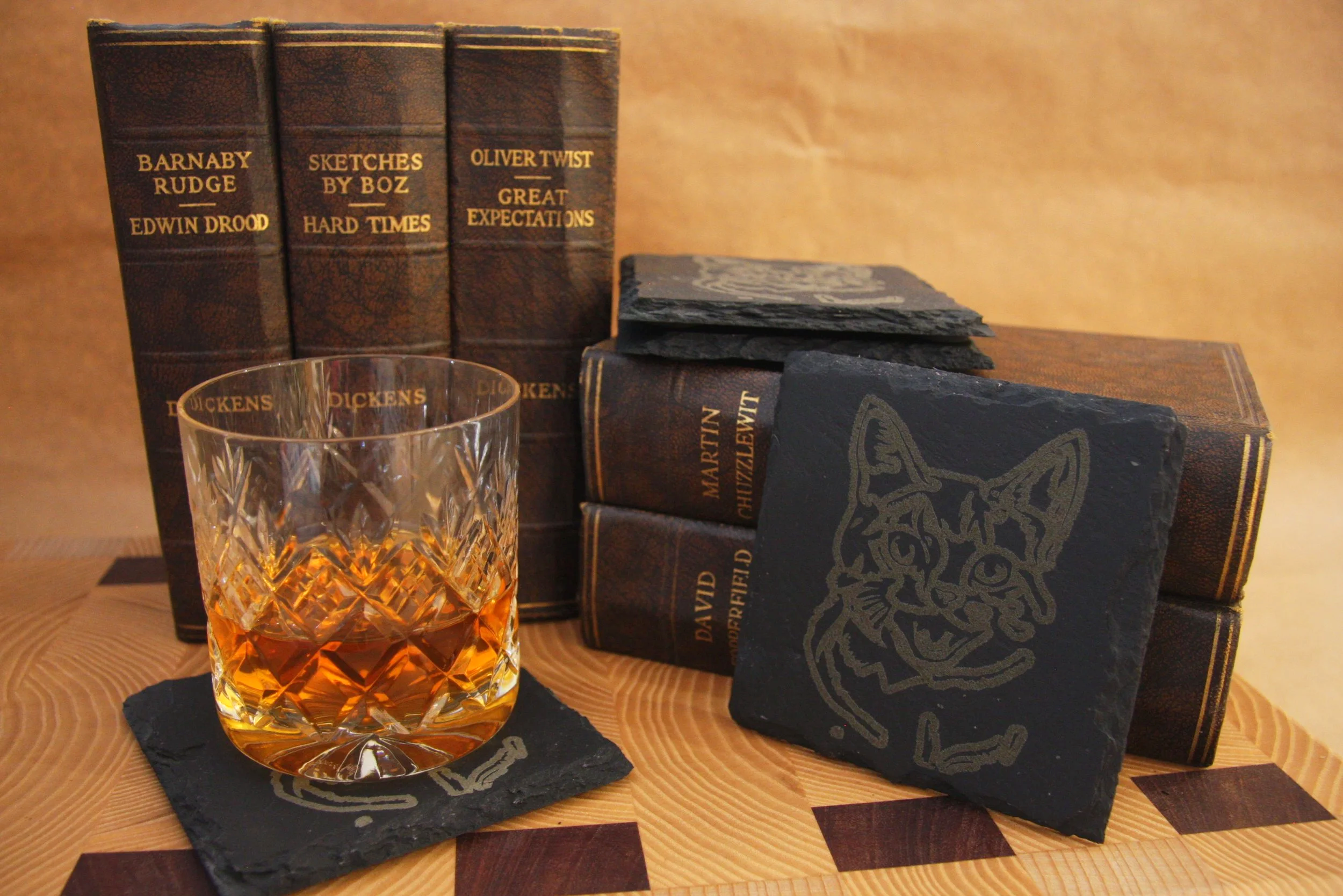 Cat Slate Coaster (set of 4)