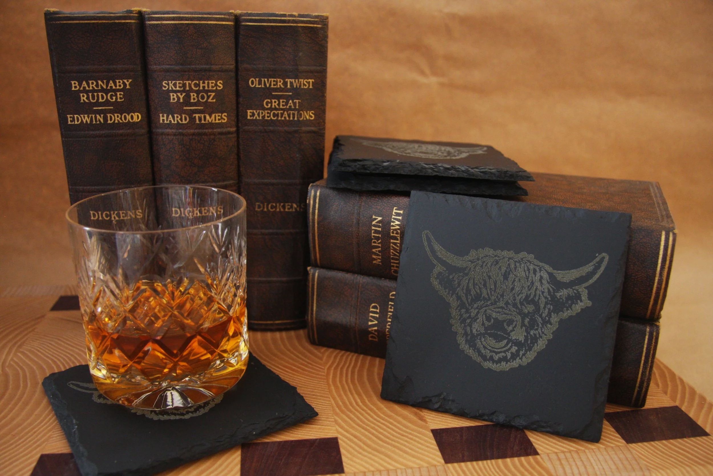 Highland Cow Slate Coaster (set of 4)