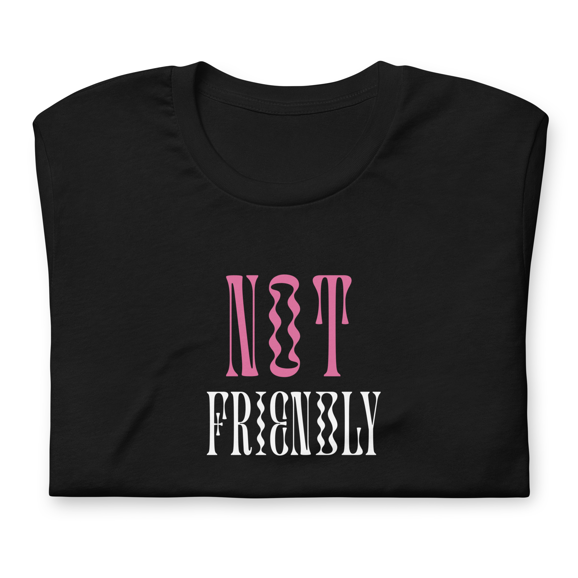 Not Friendly graphic T-shirt by The Defiant Feminist featuring a bold statement design