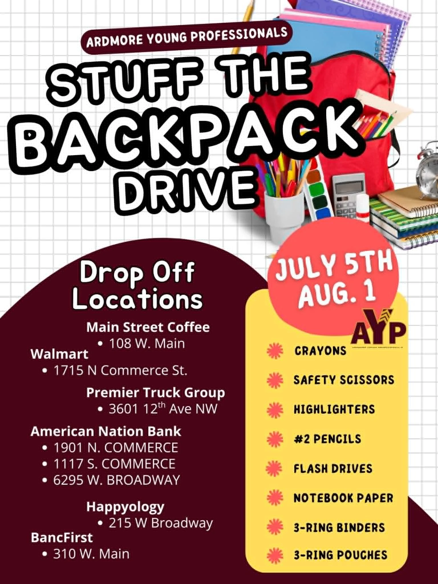 Stuff the Backpack Drive 