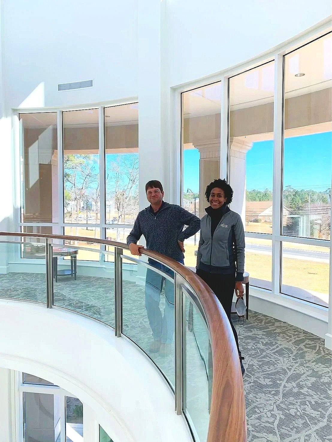 Leah King Metzger completing the final inspection at the UNCP School of Business