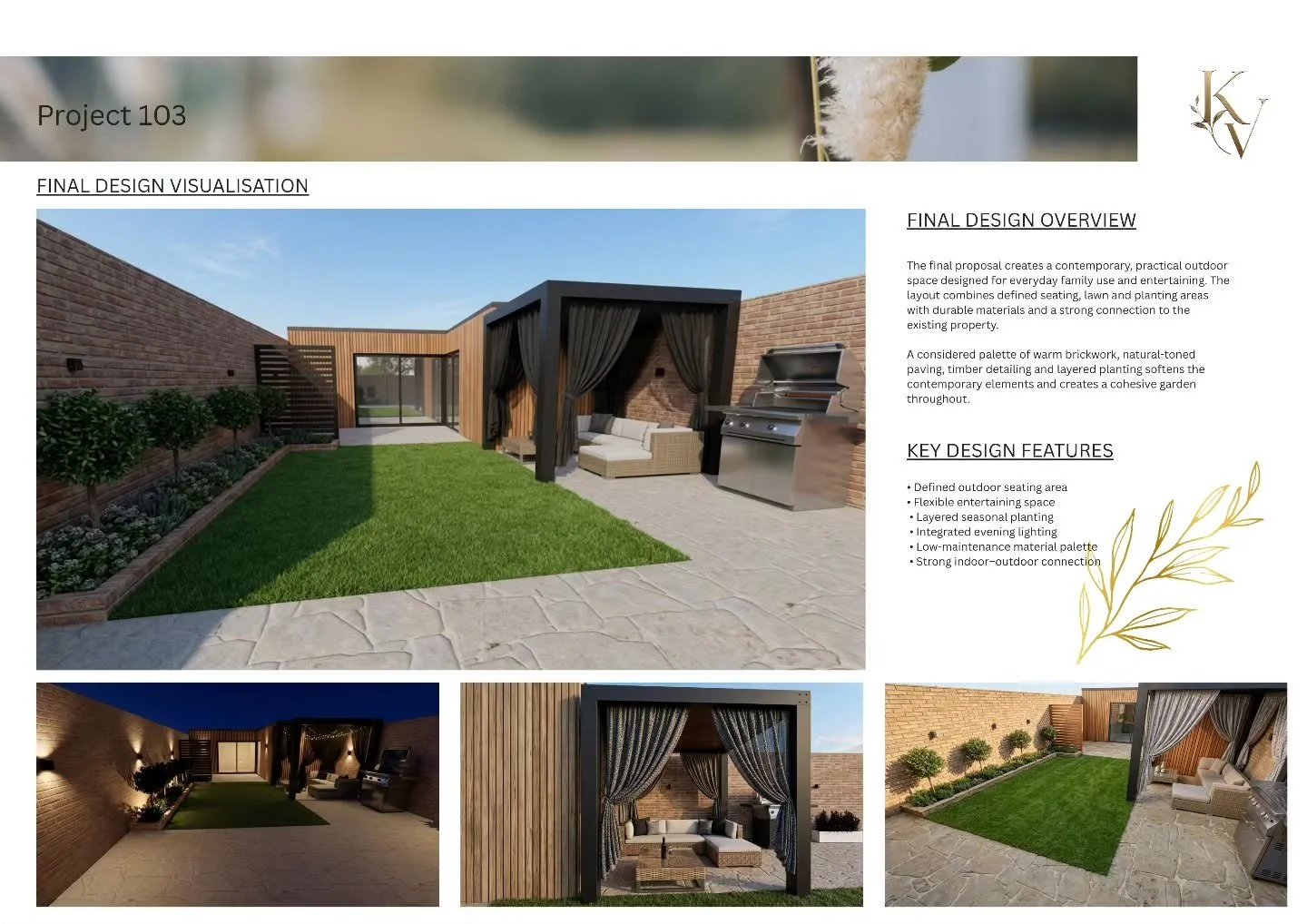 PROJECT 103 | FAMILY GARDEN

From first sketches to final visualisation.

A complete garden redesign focused on creating a contemporary, practical and inviting outdoor space &mdash; bringing together structured planting, defined entertaining areas an