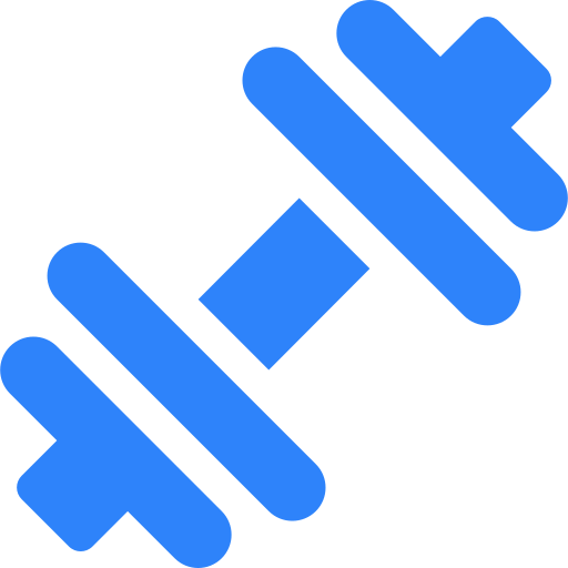 Icon of a dumbbell, signifying weightlifting or fitness.