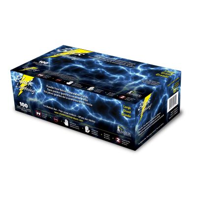 Atlantic Safety Company Black Lightning Large Black Nitrile Gloves