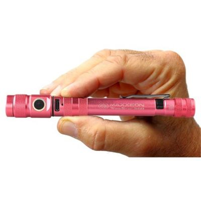 Maxxeon WorkStar 368 Rechargeable LED Zoom Penlight/Inspection Light USB-C, Pink