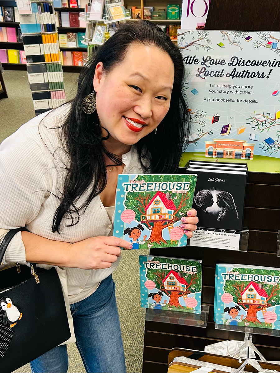 Kim Ellis at Barnes & Noble with Penny’s Treehouse Triumph.png