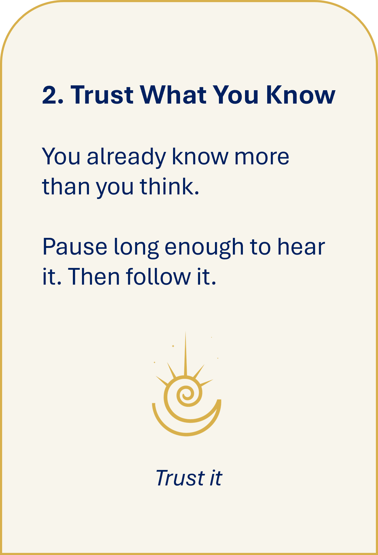 Explore “Trust What You Know,” a reflection on intuition, clarity, and taking the next honest step in your journey.