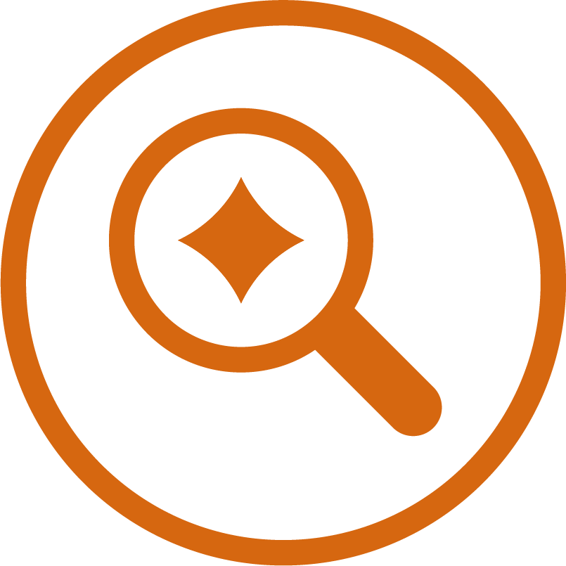 Magnifying glass with a star inside