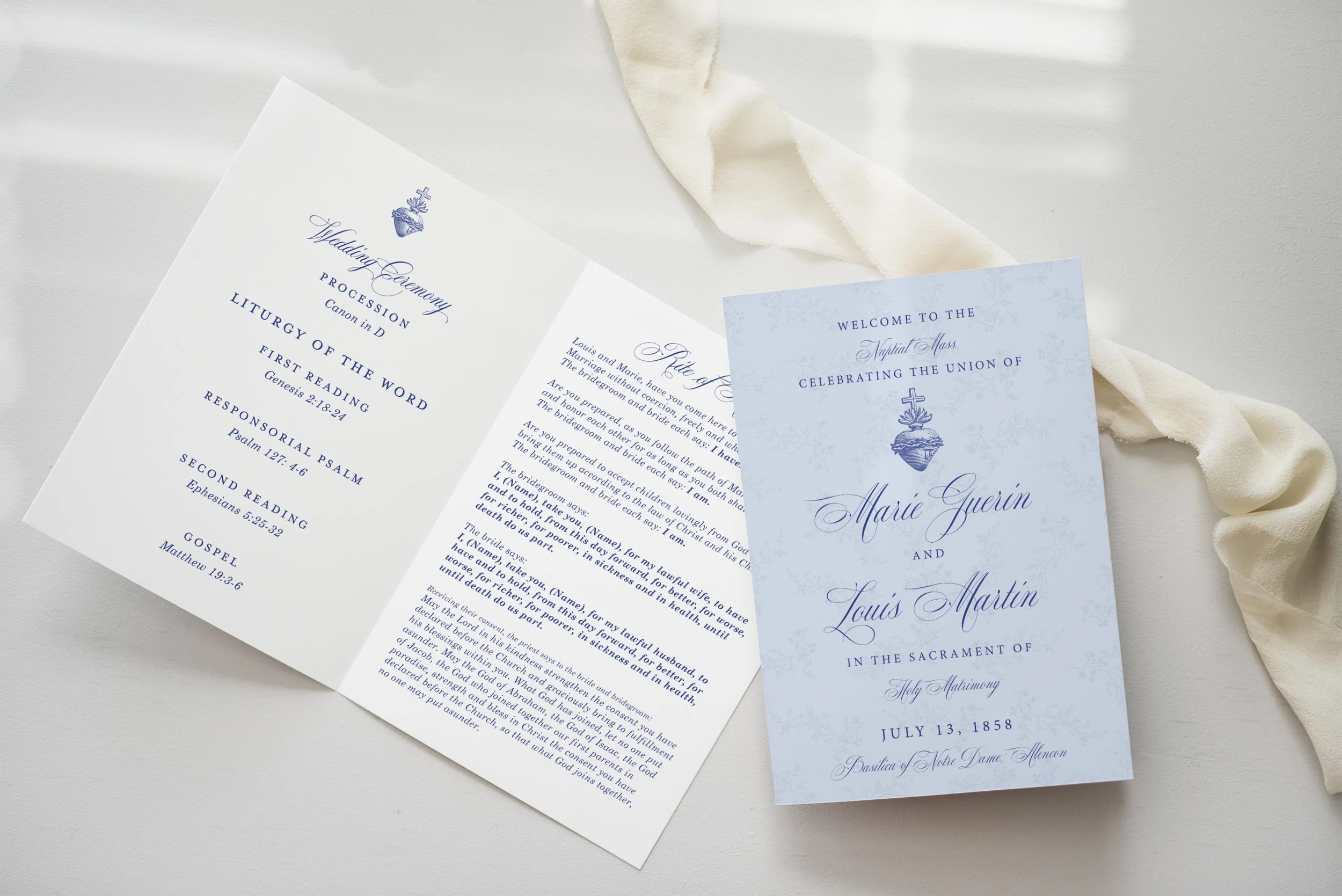 Personalized Ceremony Programs for Catholic Weddings and Sacraments
