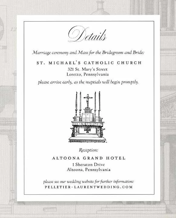 Porta Coeli Details Card - Digital Printing, 120lb Stock - Set of 25
