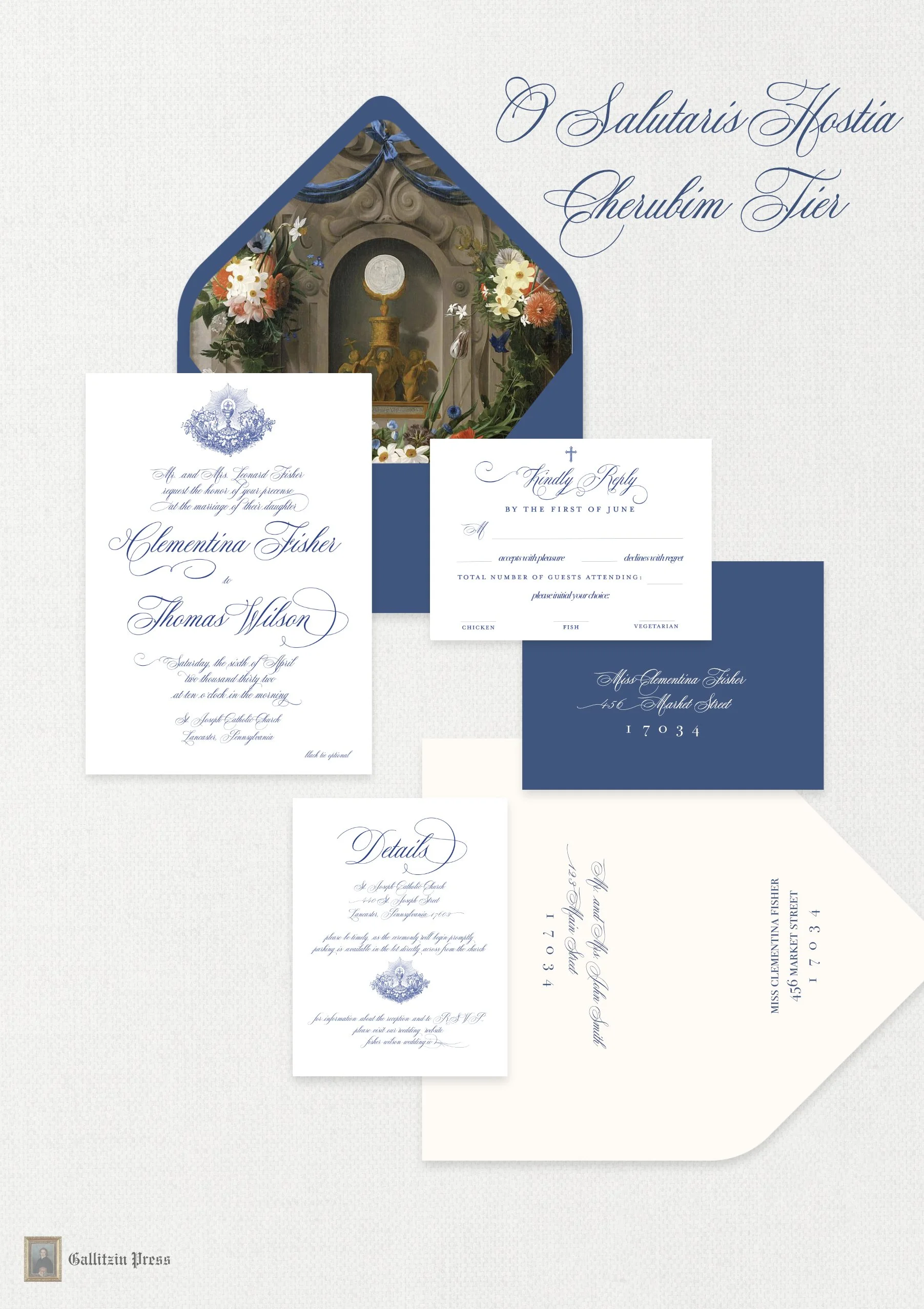 O Salutaris Hostia - Semi-Custom Catholic Wedding Invitations - Choose Your Suite - QTY 25