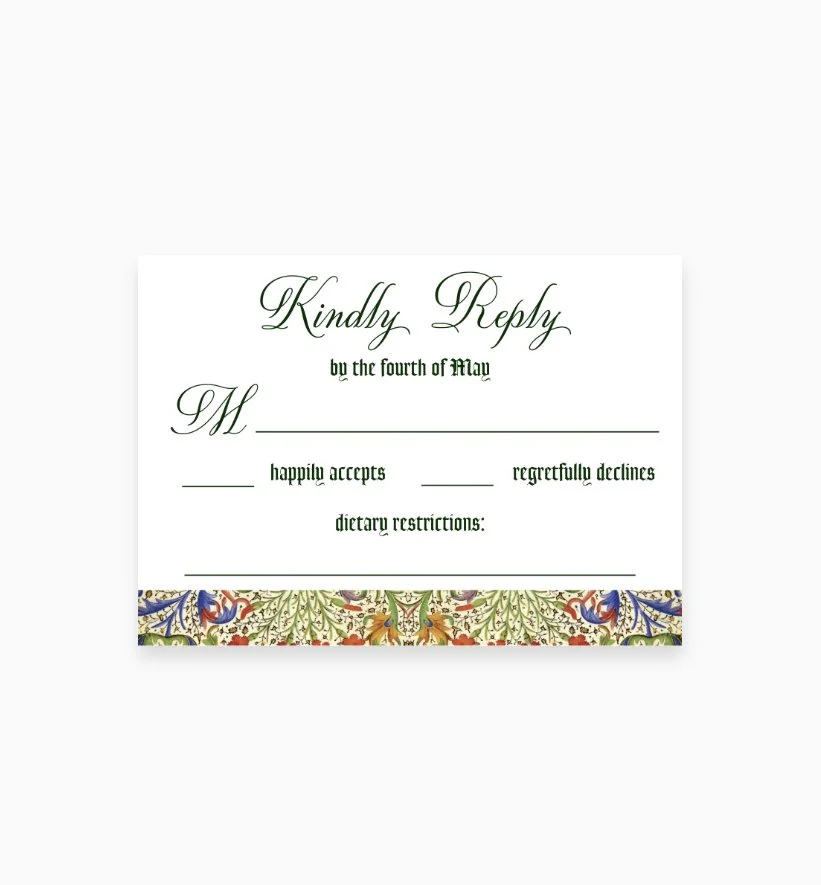 Angelus Domini RSVP Cards and Envelopes - Set of 25 - Digital Printing, 120lb Stock
