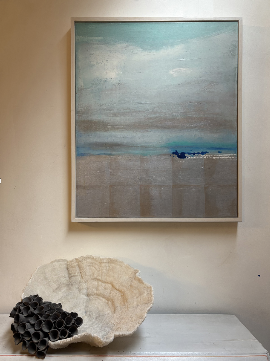 Forgotten Shores  - 50 x 60cm- Acrylics and inks on canvas - framed