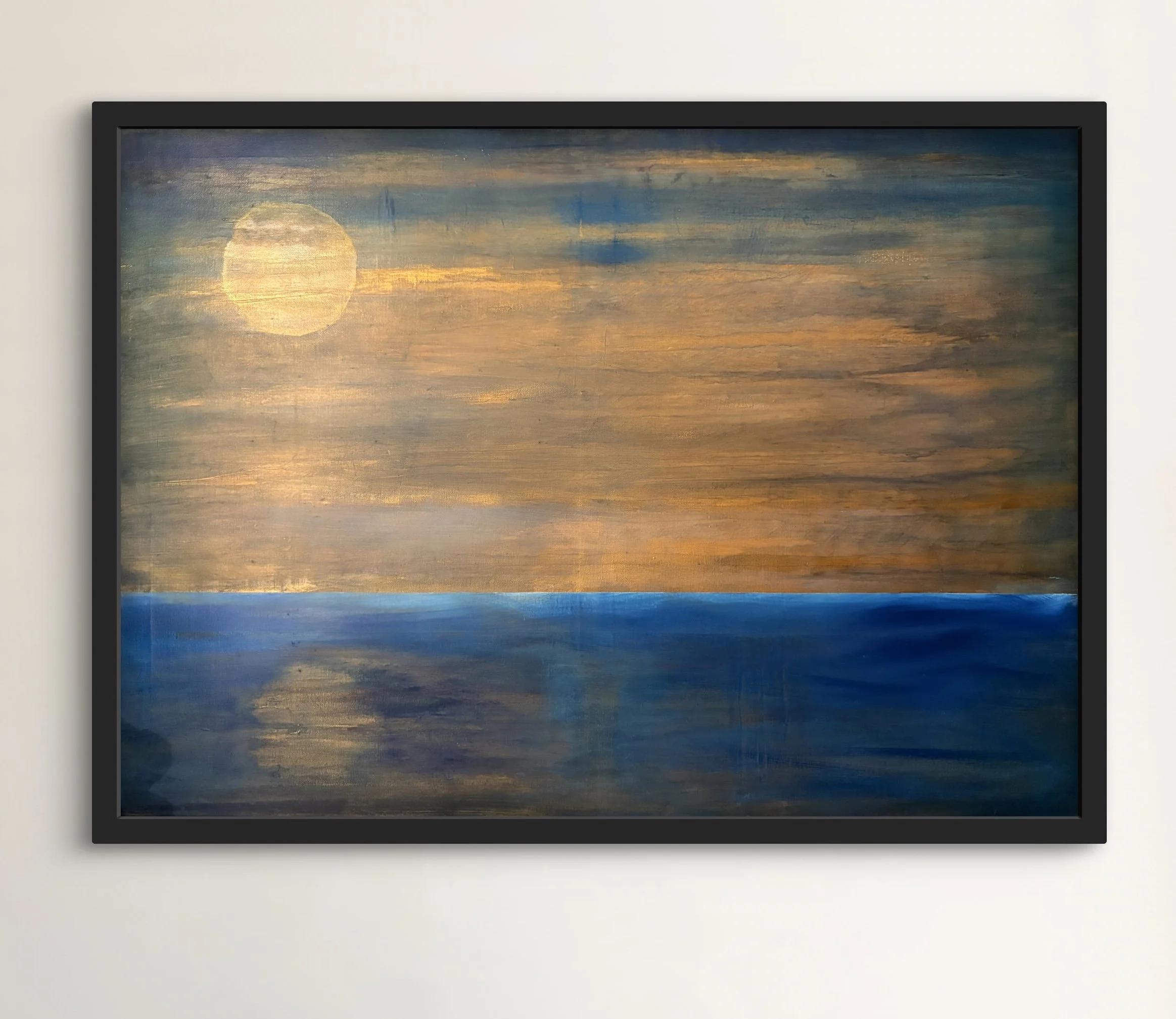 Eventide 2024 - H65x W90cm - Oil and metallic on canvas - framed