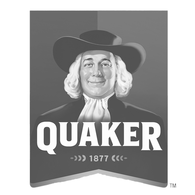 Black and white illustration of a man with long white curly hair, wearing a wide-brimmed hat and historical clothing, with the word 'Quaker' and the year 1777 below.