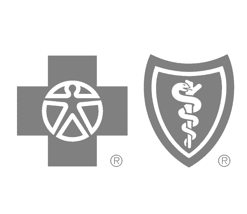 The image contains two logos: one is a gray cross with a person in the center, and the other is a shield with a medical caduceus symbol.
