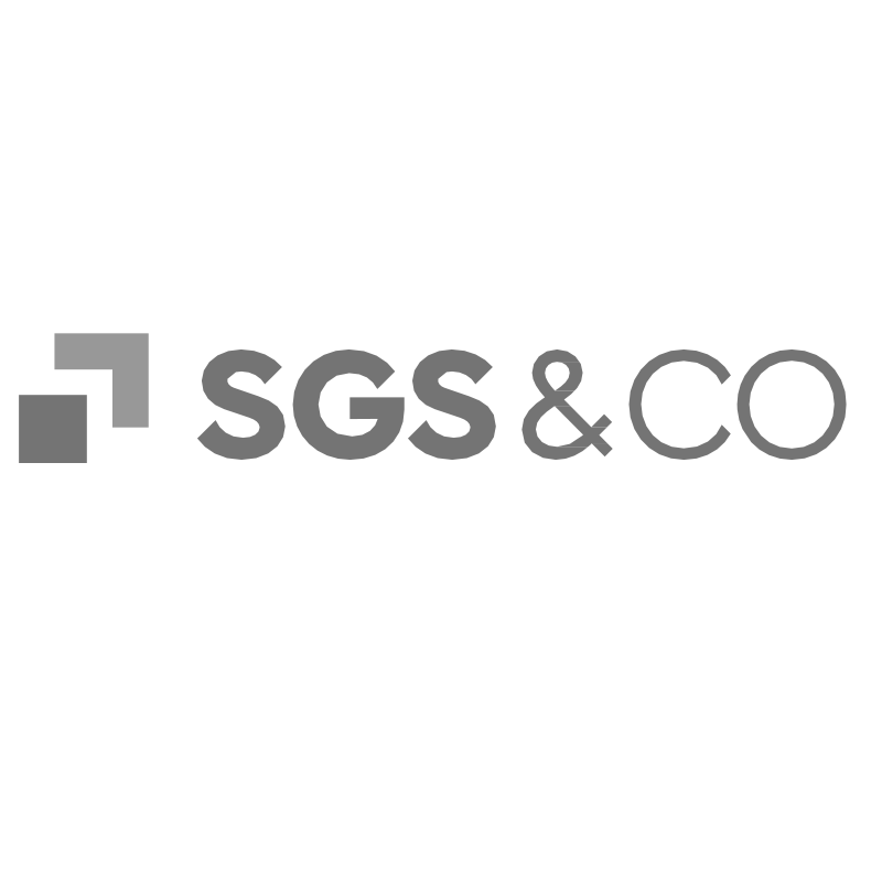 SGS & Co logo in black and gray with stylized geometric shapes
