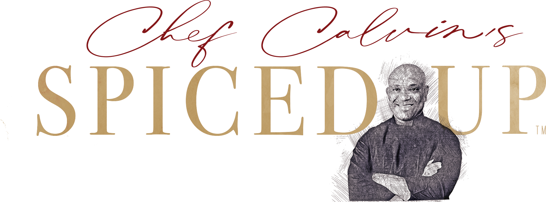 Spiced Up logo with an illustration of a smiling man crossing his arms, wearing traditional attire, behind the text 'Spiced Up'.